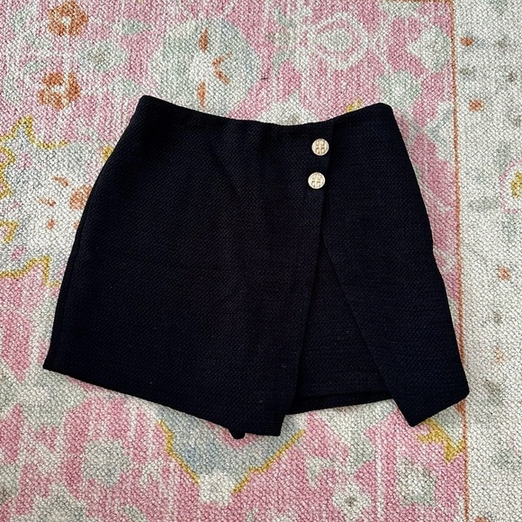 zara black asymmetrical tweed skort - Picture 1 of 4
